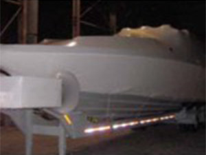 Boat covered for storage